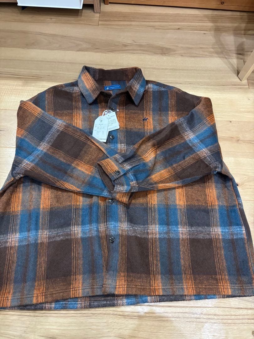 LEPSIM シャギーチェックシャツ　ブラウン