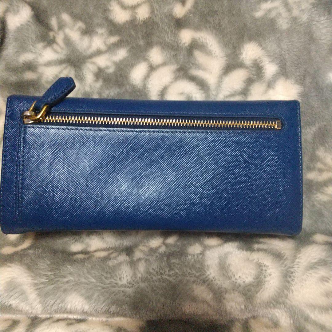 PRADA サフィアーノレザー 長財布 ブルー系