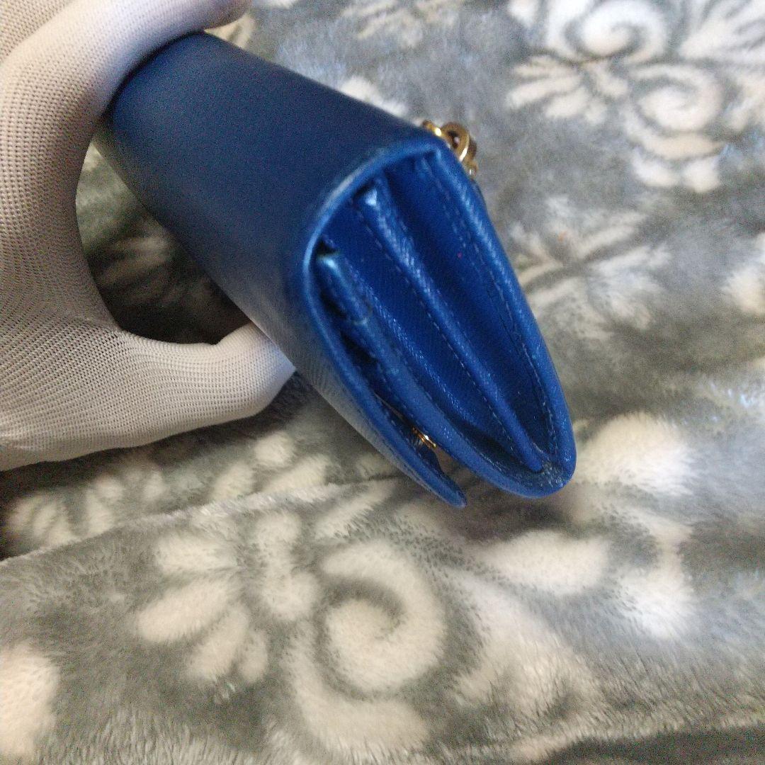 PRADA サフィアーノレザー 長財布 ブルー系