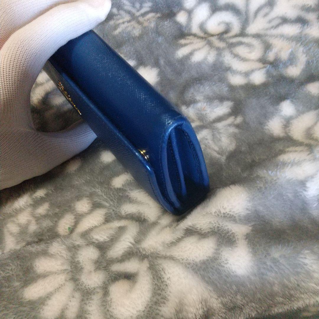 PRADA サフィアーノレザー 長財布 ブルー系