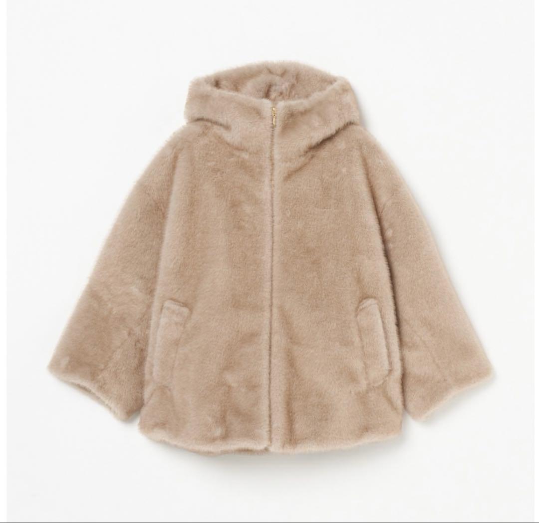 エリオポール　HELIOPOLE ミンク調フェイクファーフーディーブルゾン
