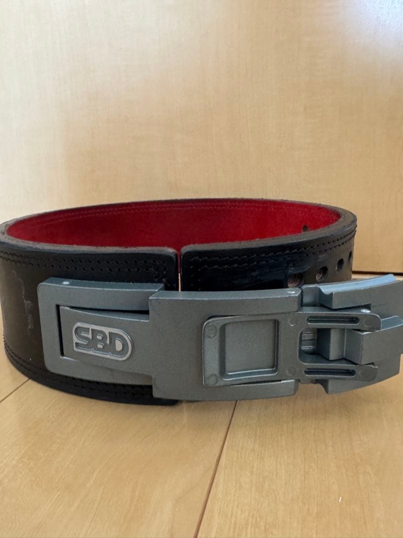 SBD パワーリフティング トレーニングベルト 黒赤