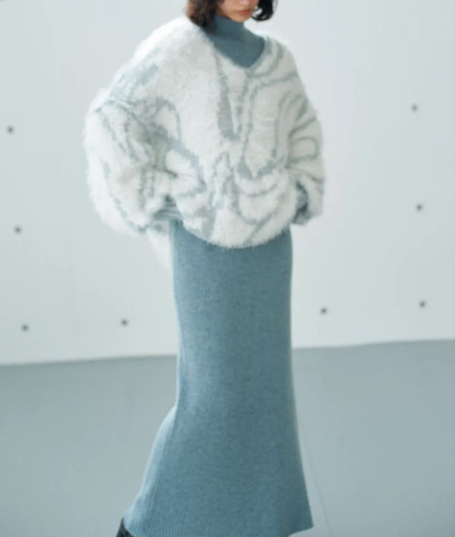 ■極美品 EBONY エボニー モヘヤ混 ニットドレスワンピース