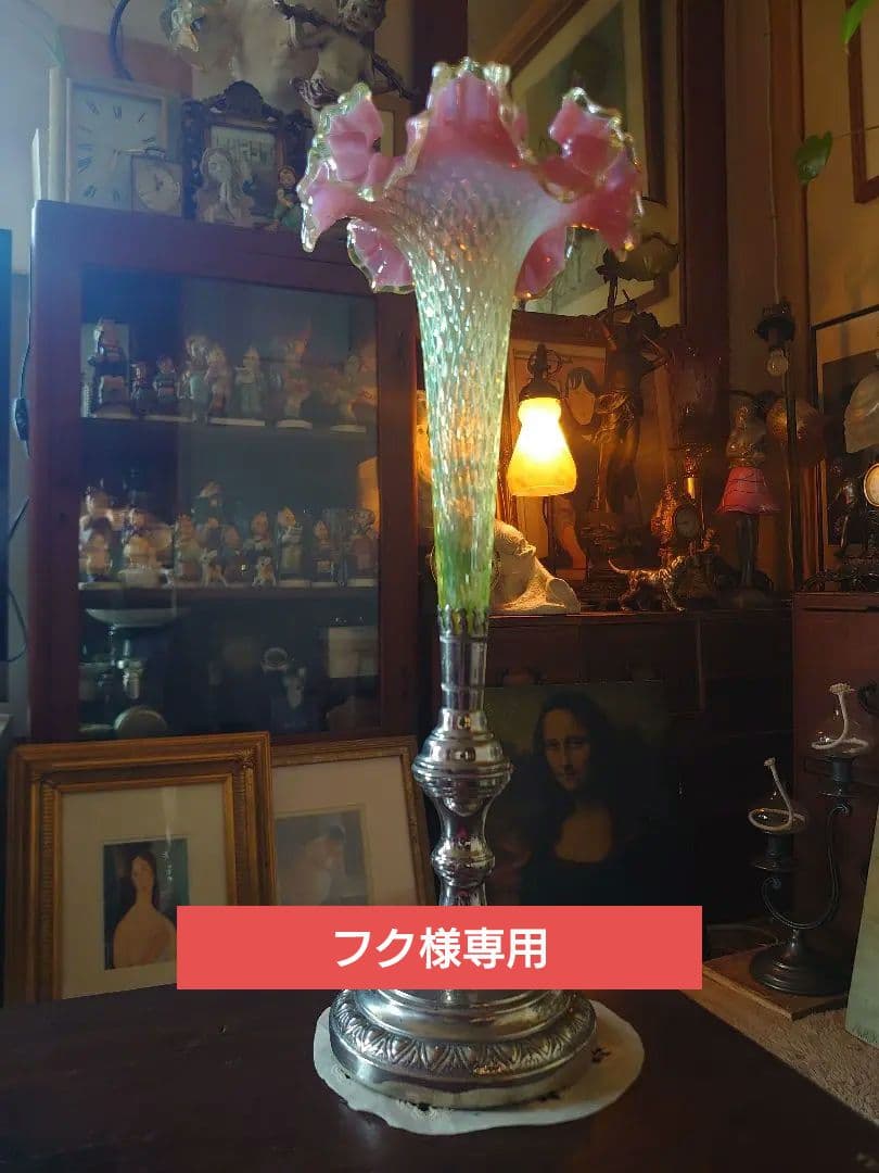 「売約済」フランス1890s'ヴィクトリアンクランベリー ヴァセリンSP花器