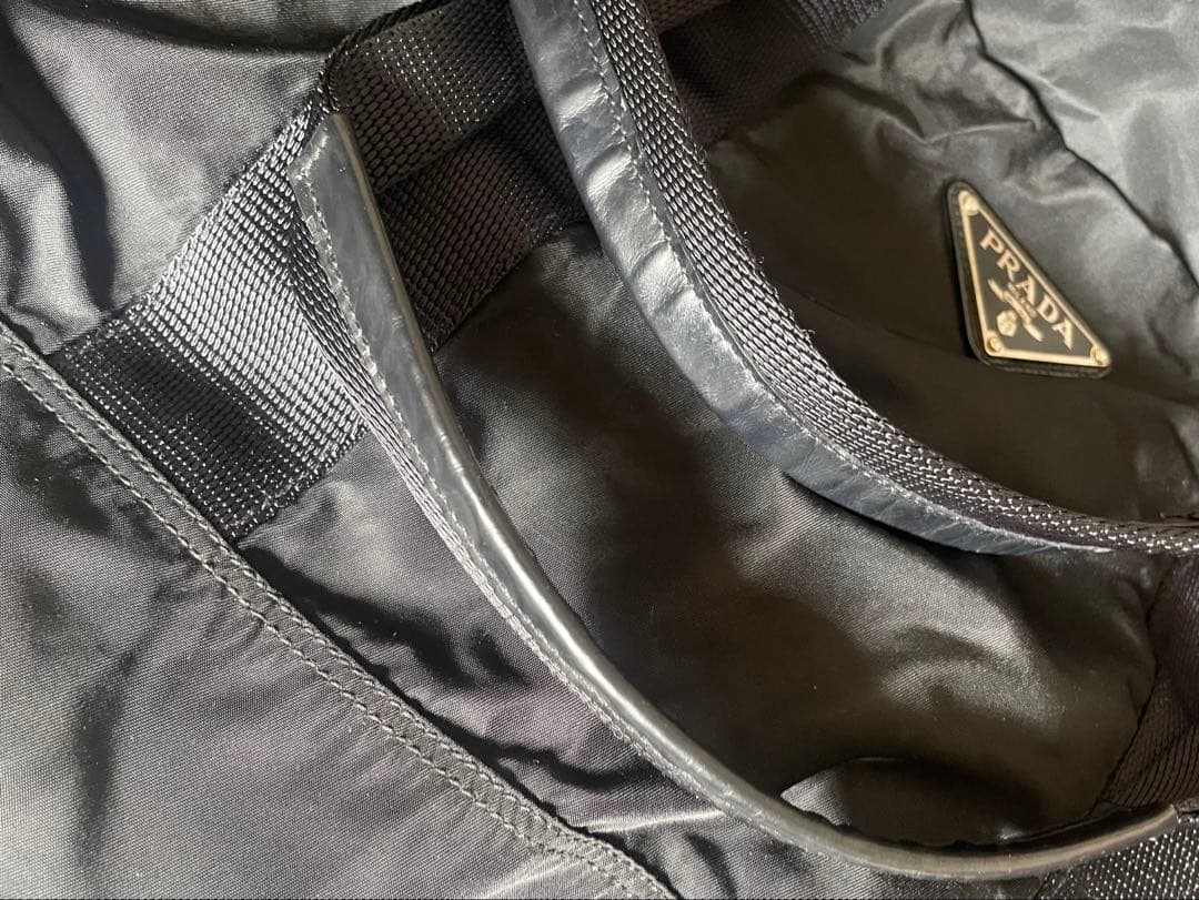 PRADA ボストンバッグ ブラック 三角ロゴ ナイロン 大容量 ゴルフバッグ