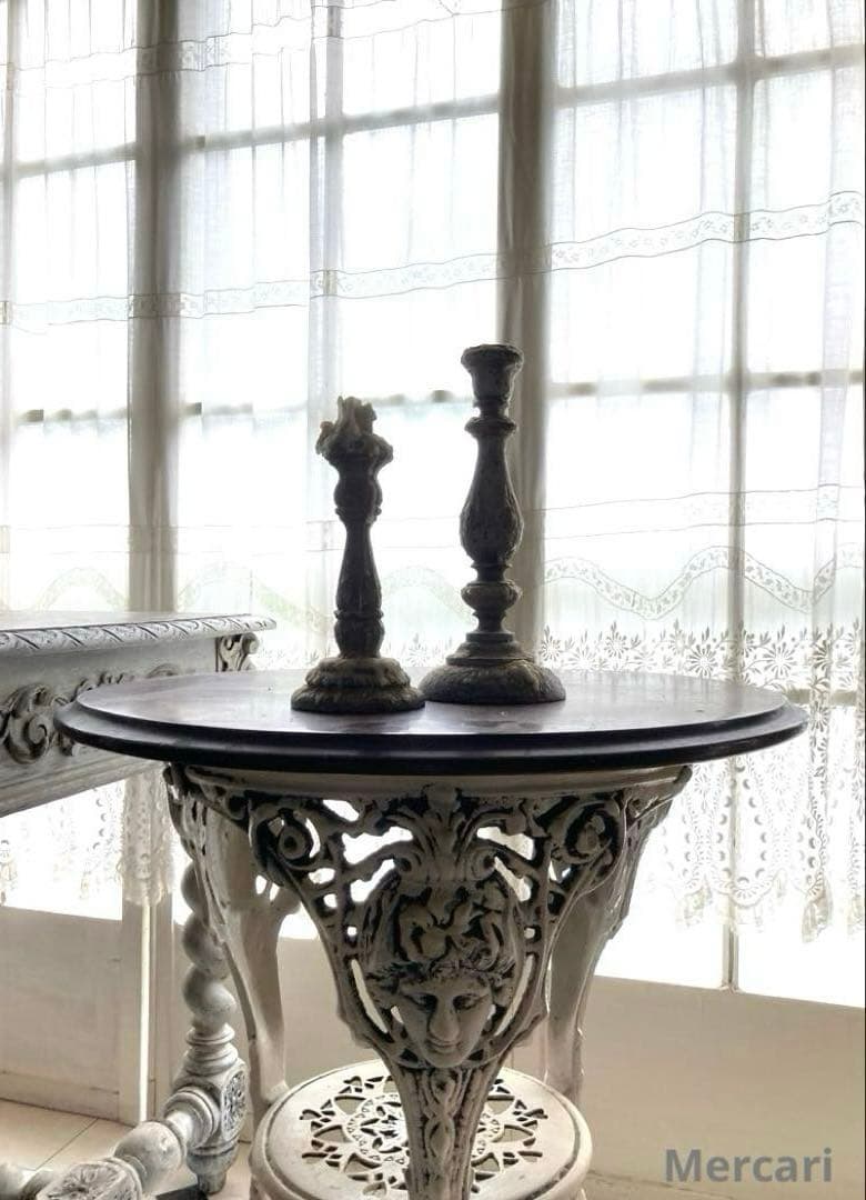 【希少】フランス　19世紀 アンティーク　キャンドルスタンド 木製 シャビー