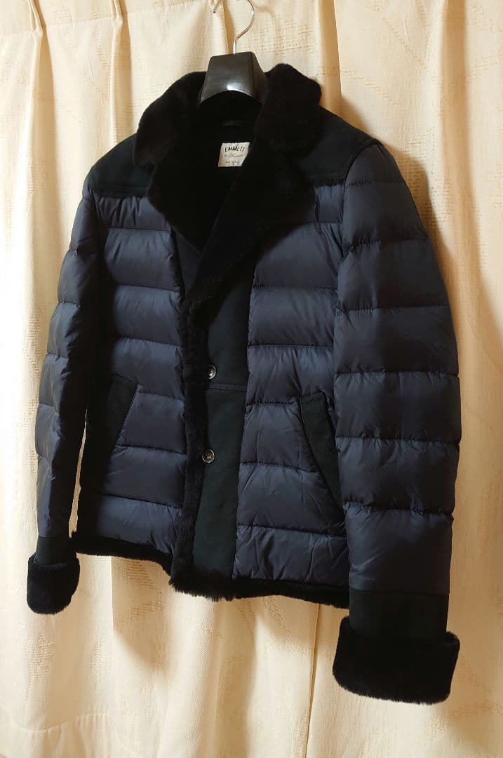 エンメティ 46 М VLADIMIR ムートン ダウン ジャケット 紺