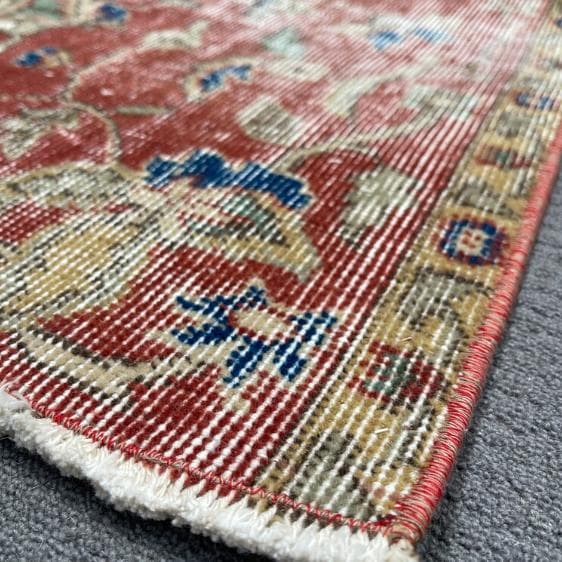 トルコヴィンテージラグ A45 バーミリオン ネイビー ミント グリーン