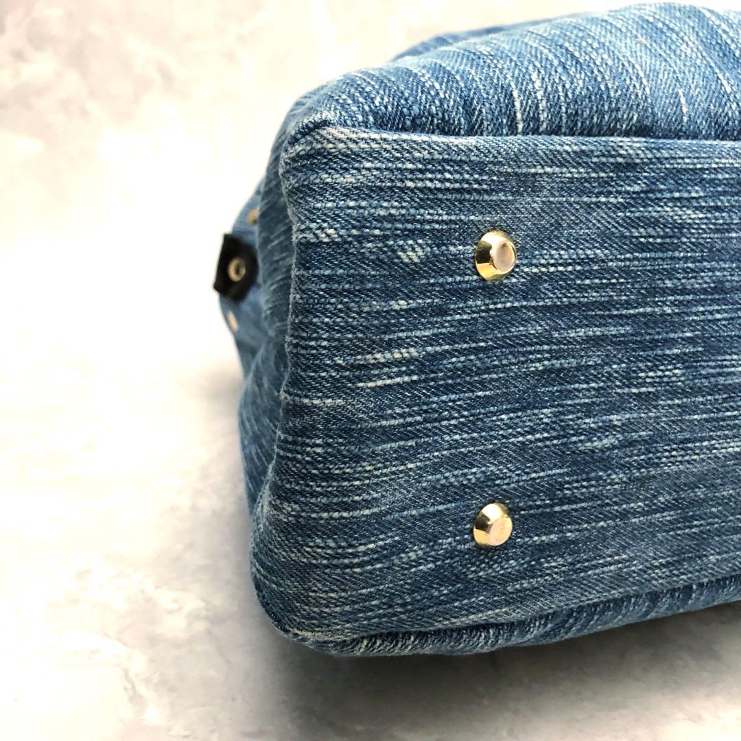 ★美品★アタオ 2WAYハンドバッグ ワンショル デニム エルヴィレザー