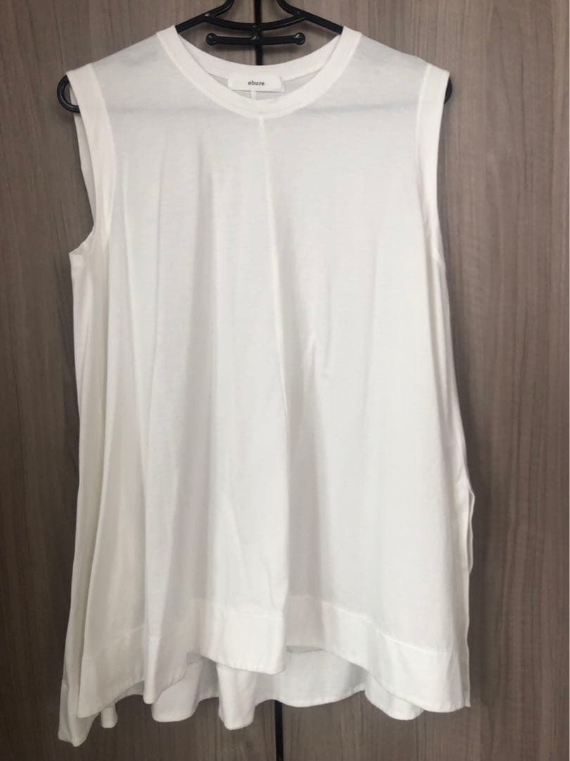 ロッタ様本日中ebure 白クリアギザコットン ロングフレアカットソ