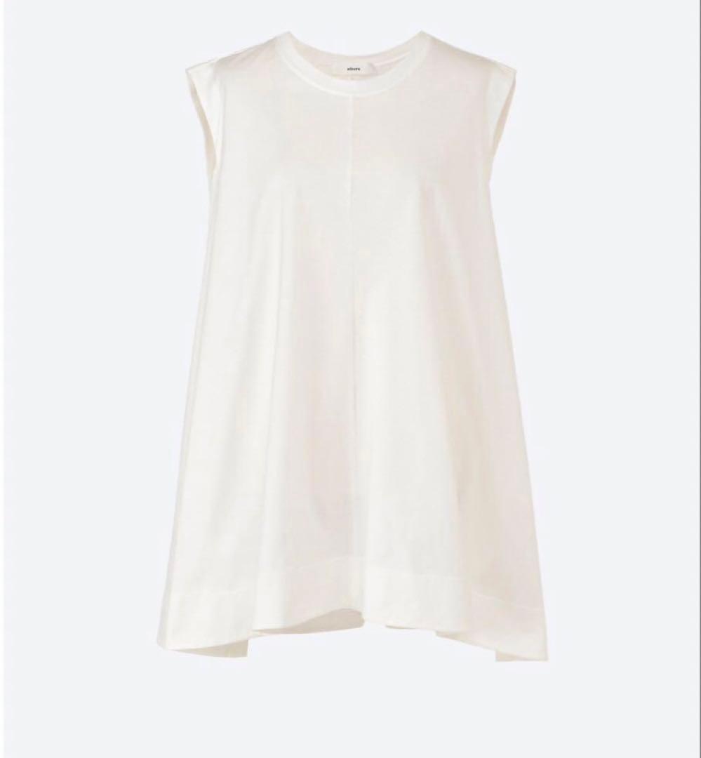 ロッタ様本日中ebure 白クリアギザコットン ロングフレアカットソ