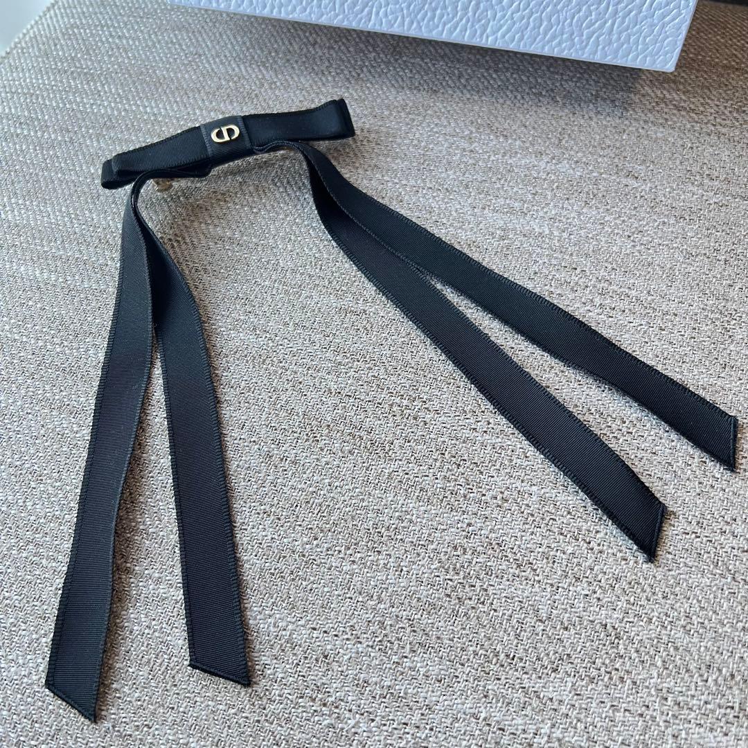 Dior Twist リボンバレッタ　黒
