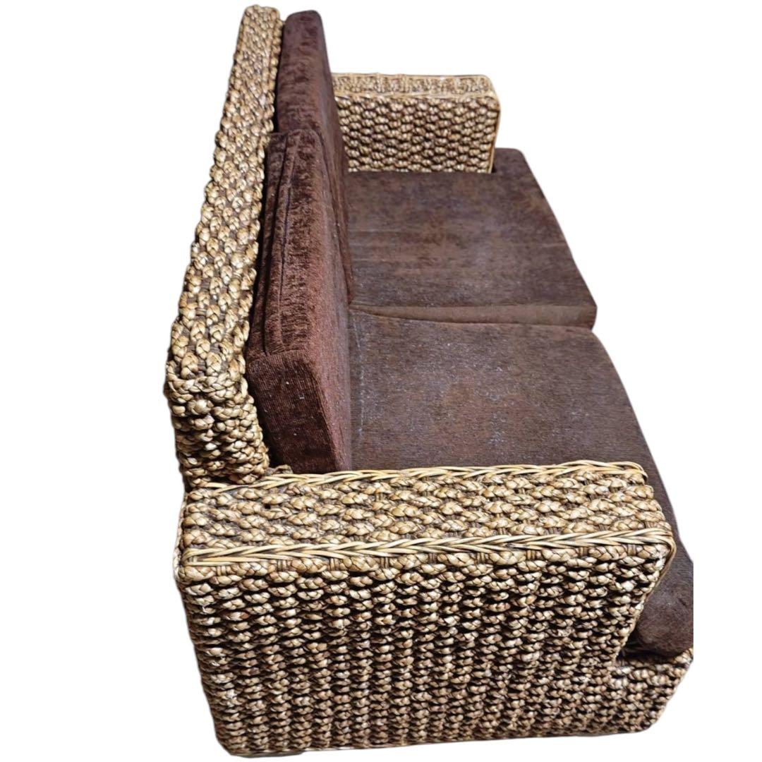 ☆ ドゥー☆ ウォーターヒヤシンス調　アジアン家具　2人掛けソファ