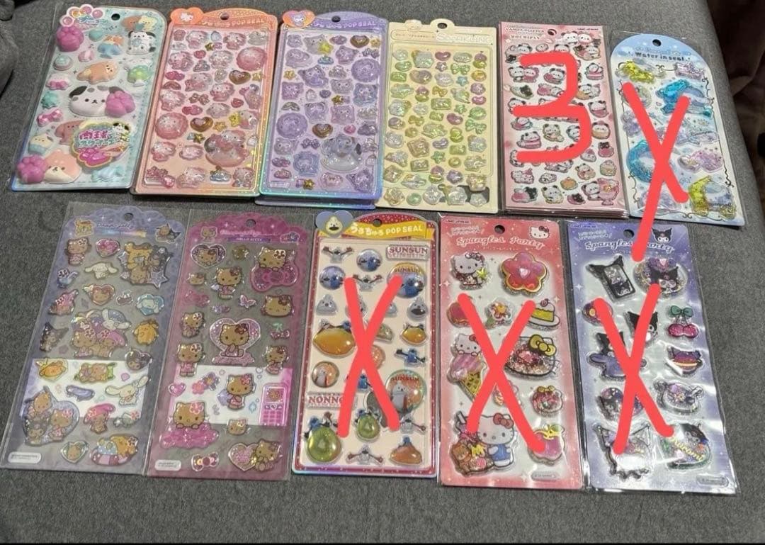 【全部国内正規品】シールおまとめ　14点　サンリオ　もちパン　肉球スクイーズ