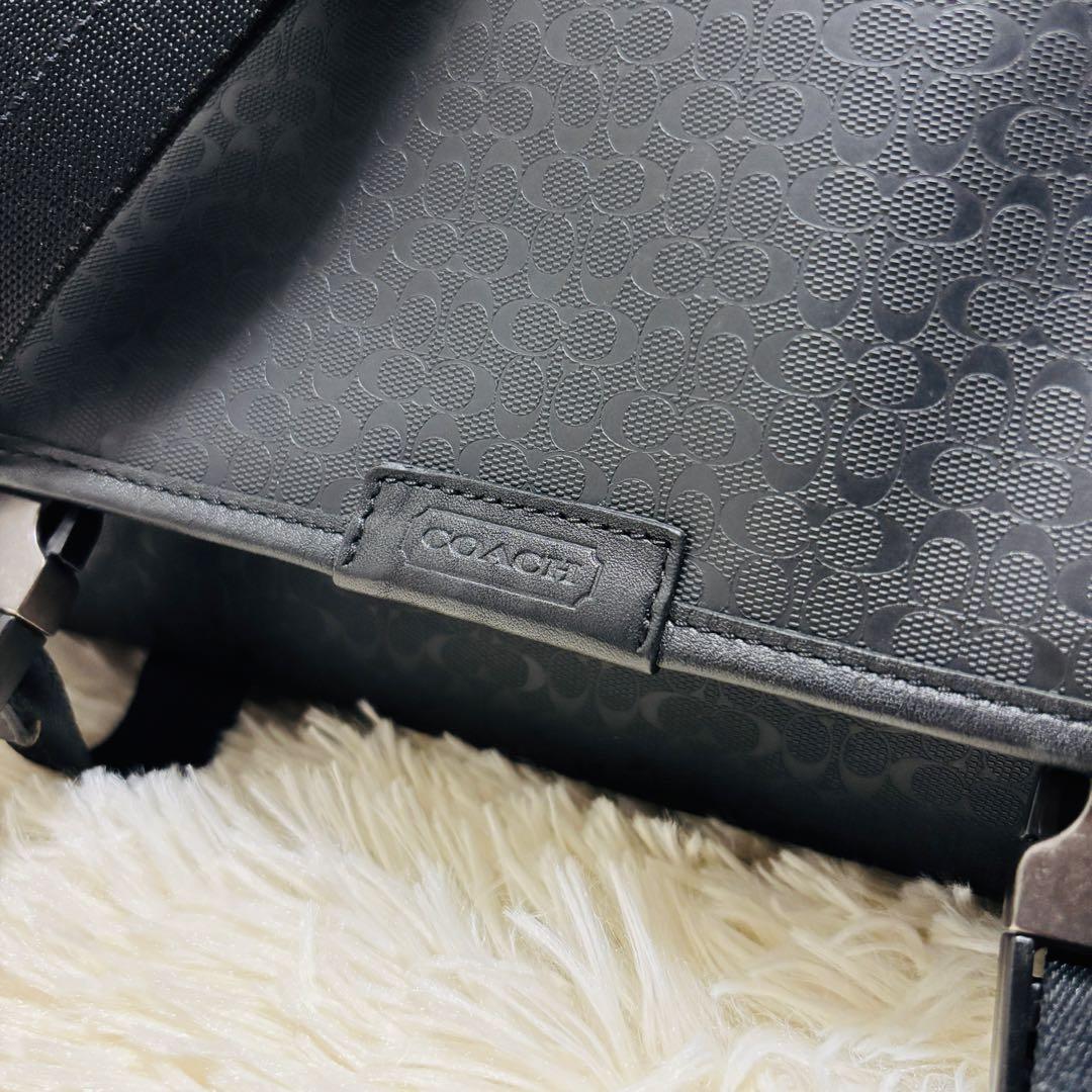 COACH コーチ ヘリテージ シグネチャー メッセンジャーバッグ ブラック