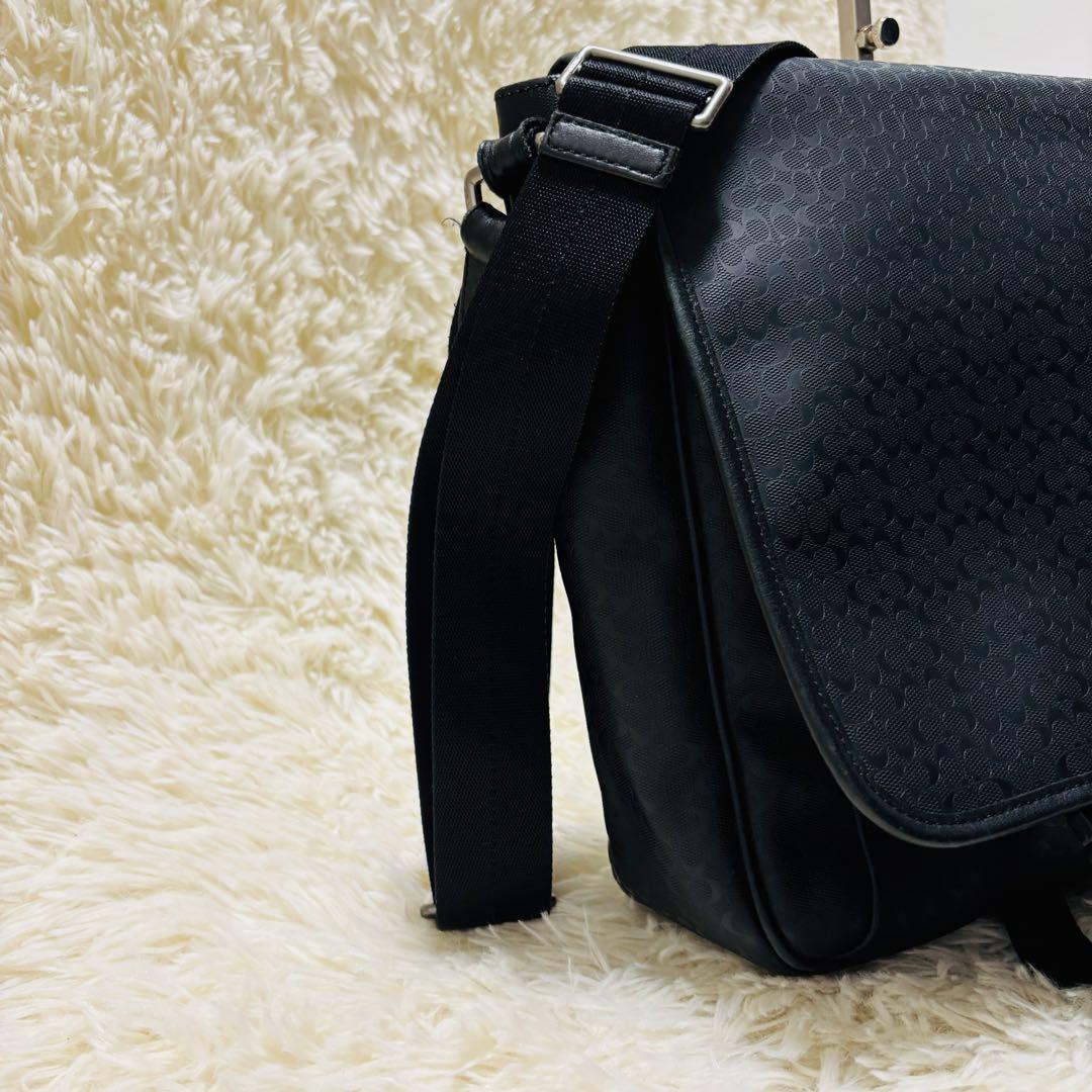 COACH コーチ ヘリテージ シグネチャー メッセンジャーバッグ ブラック
