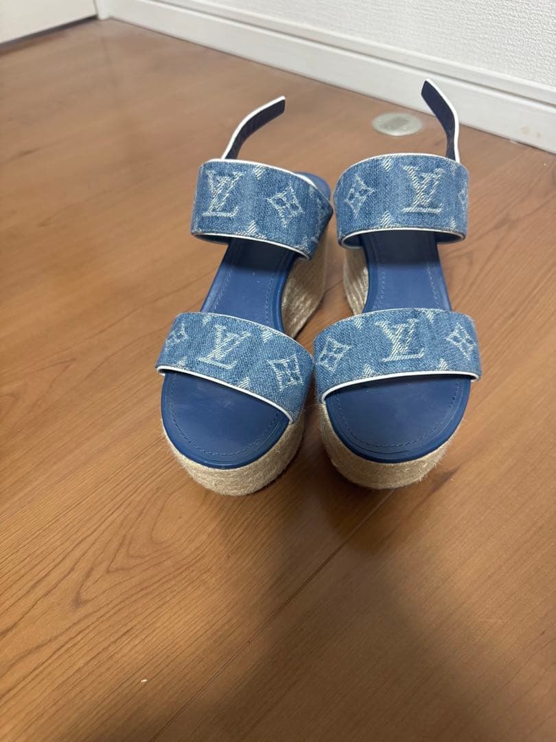 A*I様 Louis Vuitton デニムブルー ウェッジサンダル