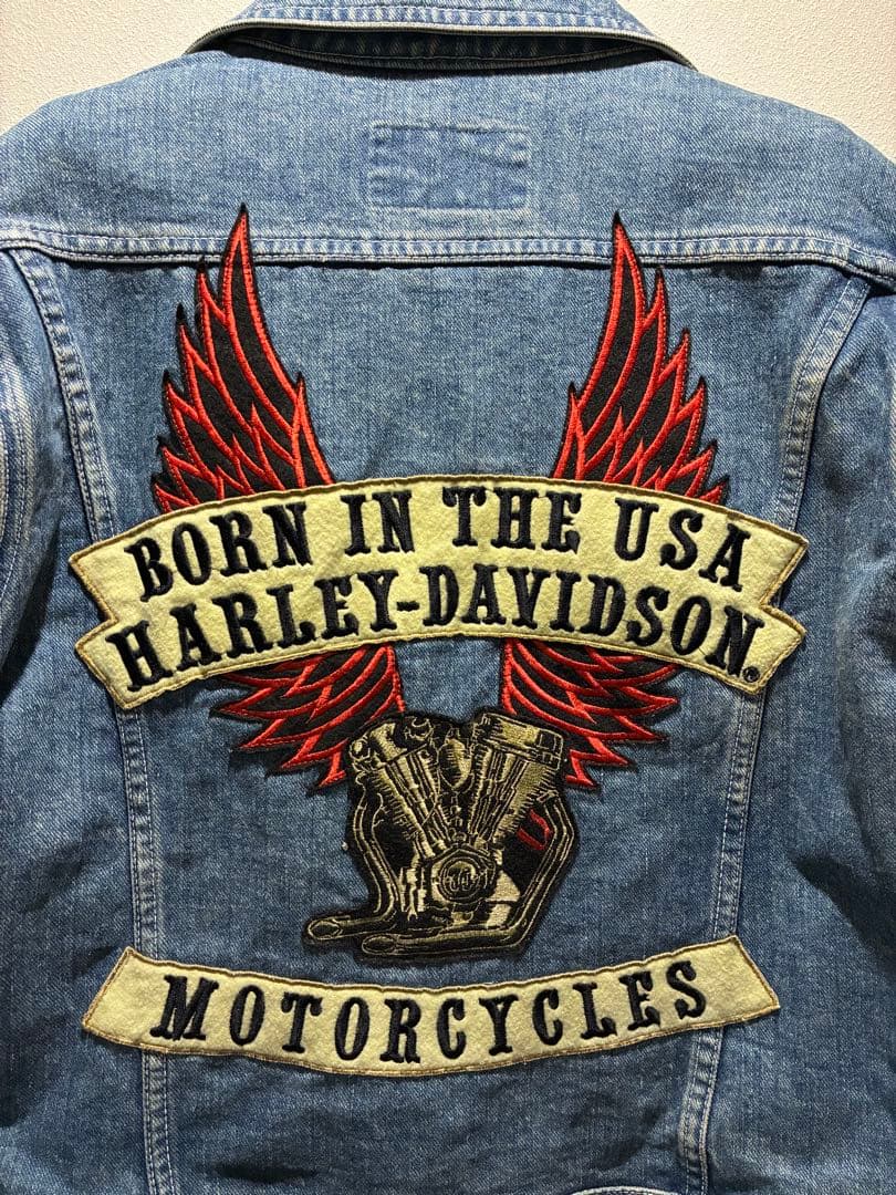 Harley Davidson デニムジャケット　刺繍ハーレーダビッドソン