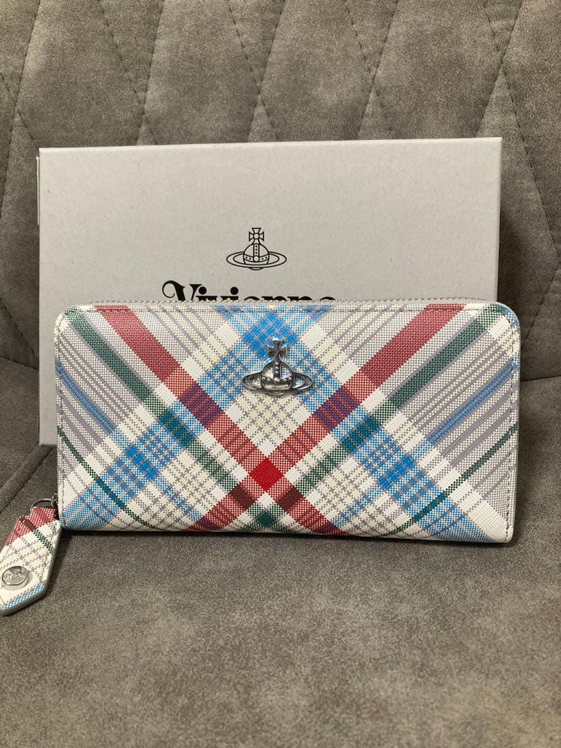 VivienneWestwood　長財布　ラウンドファスナー　タータンチェック