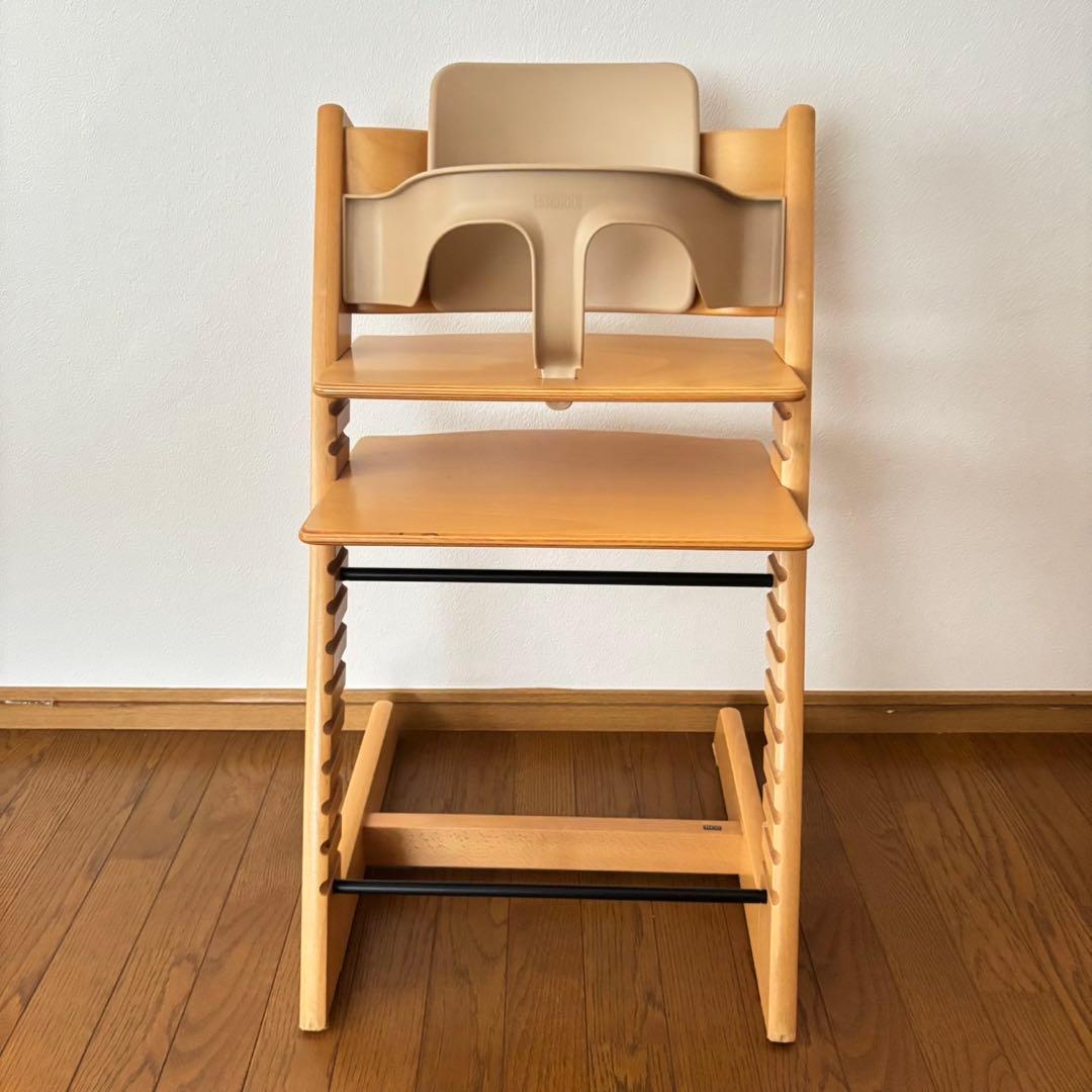 ストッケ　トリップ トラップ　ベビーチェア+ベビーセット　ナチュラル　S/N3③