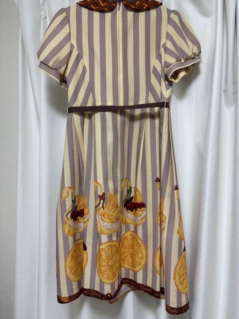 エミリーテンプルキュート　Orangeスワンシューワンピース グレー チョコ柄