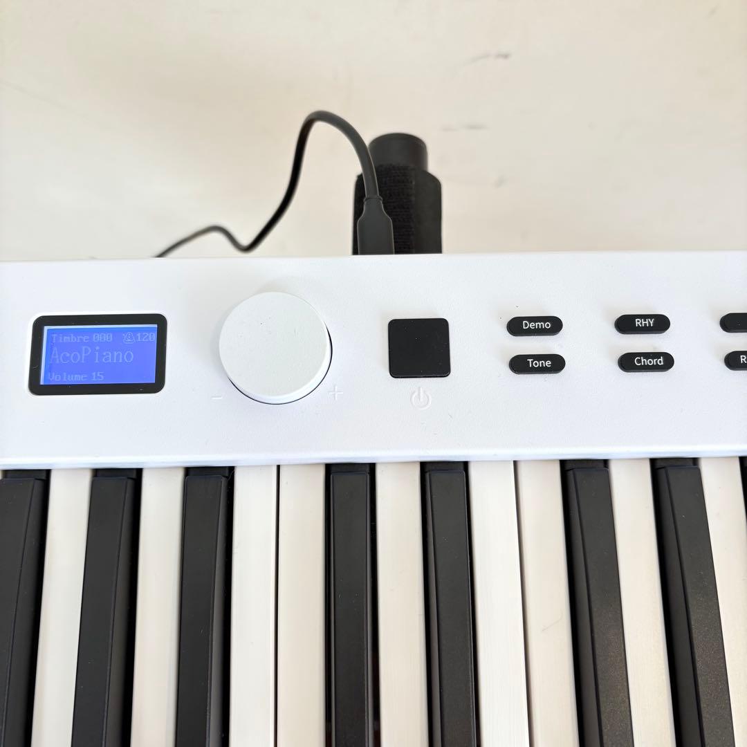 【美品・スタンド/椅子付属】折りたたみ式 充電式 88鍵盤 電子ピアノ