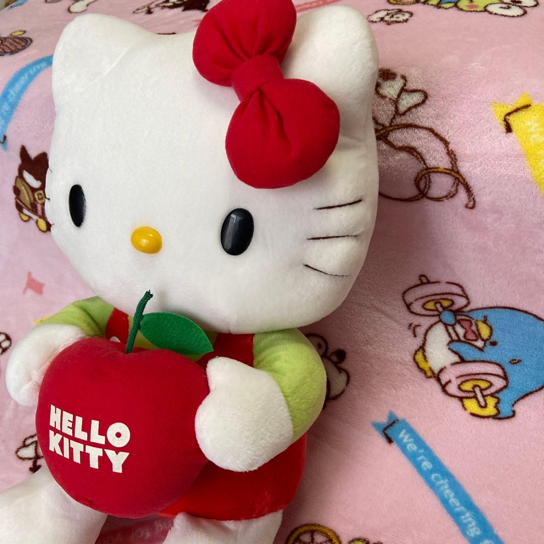 ❤️おっきなハローキティ激レア2004年製「アップルキティ」ぬいぐるみ美品