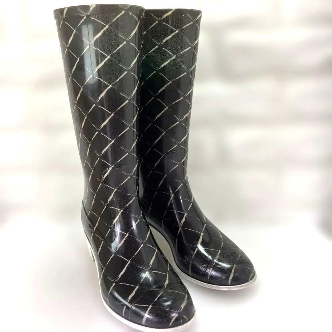 CHANEL シャネル マトラッセ レインブーツ 36（23.0cm）ココマーク