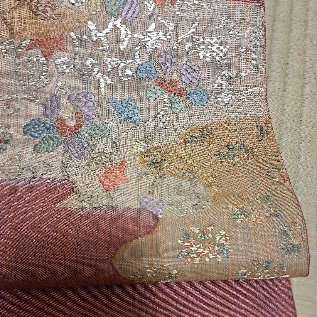 さくまる　長襦袢、正絹ちりめん半衿、化繊半衿+スリーシーズン袋帯