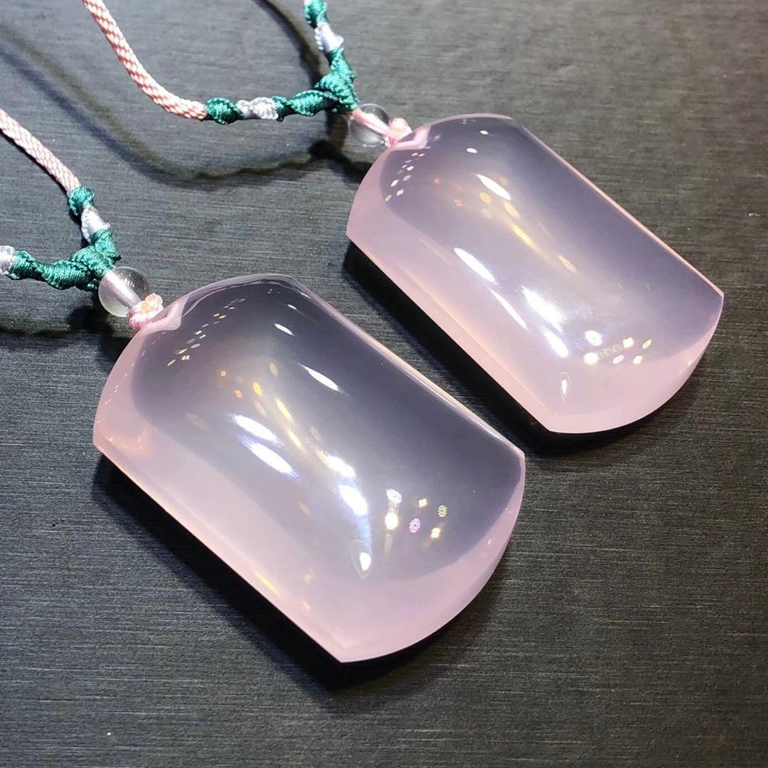 GO SHOP　ローズクォーツ ペアネックレス 大粒 氷種 透き通る輝き