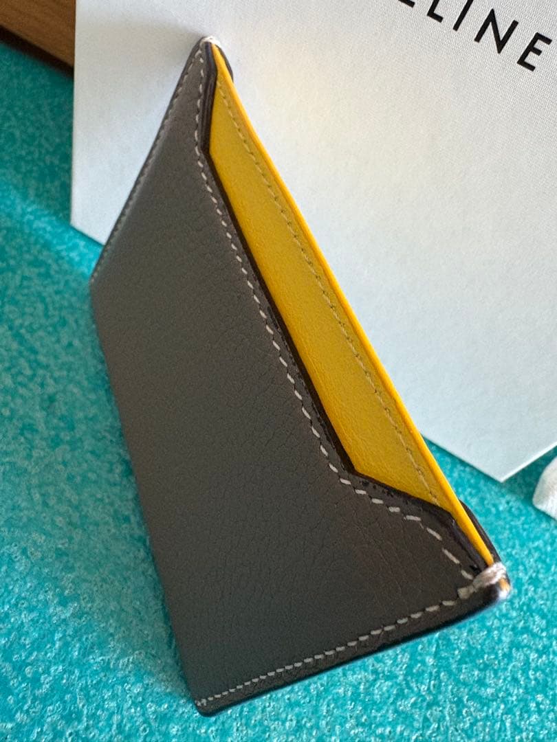 CÉLINE グレー/イエロー 名刺入れ
