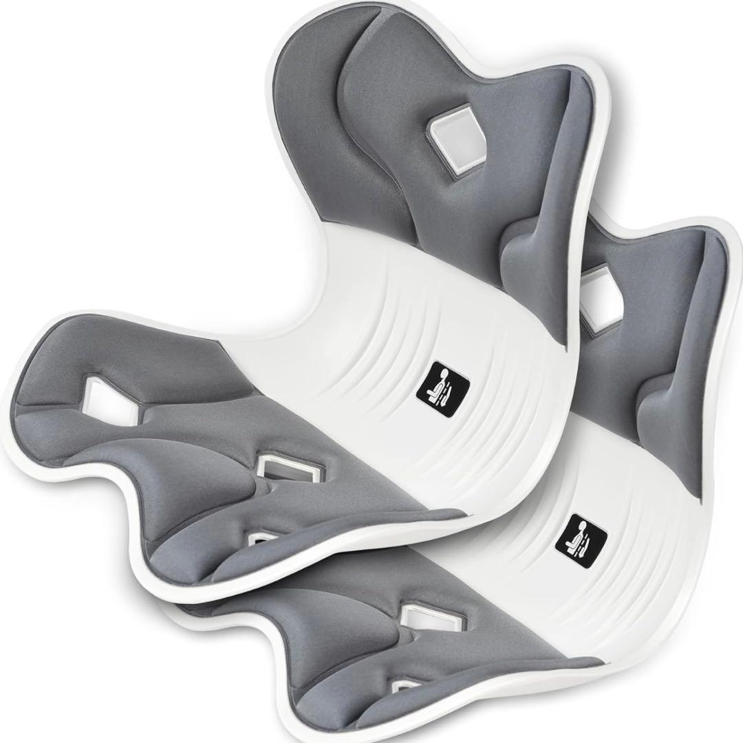 骨盤サポートチェア 姿勢矯正 猫背改善 グレー 椅子 腰痛 2組