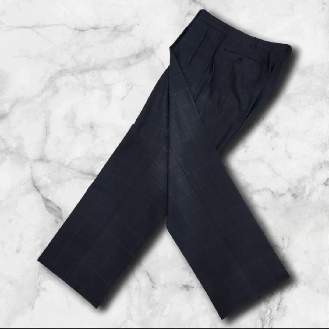 Aquascutum スーツ セットアップ ダークグレー チェック 大きいサイズ