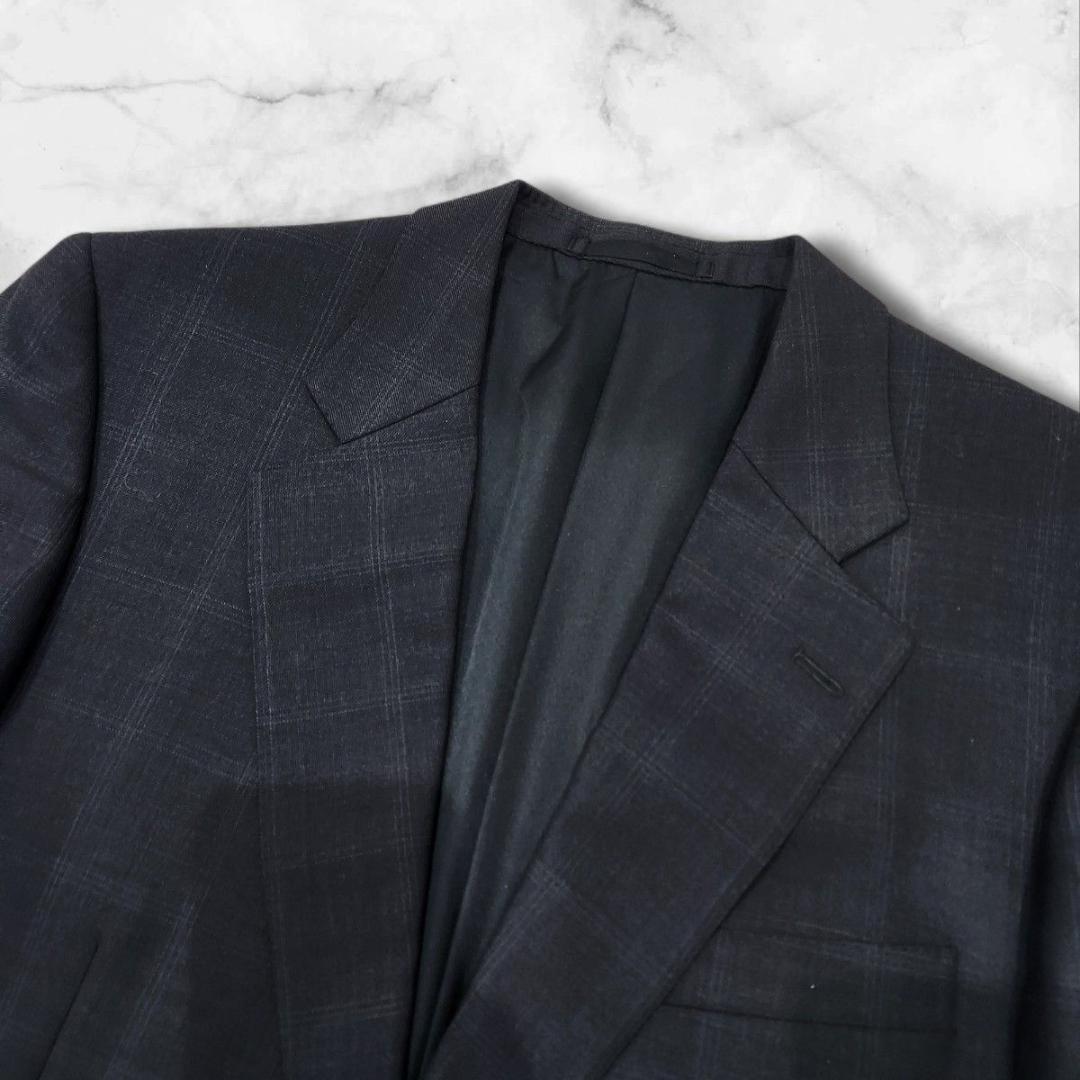 Aquascutum スーツ セットアップ ダークグレー チェック 大きいサイズ