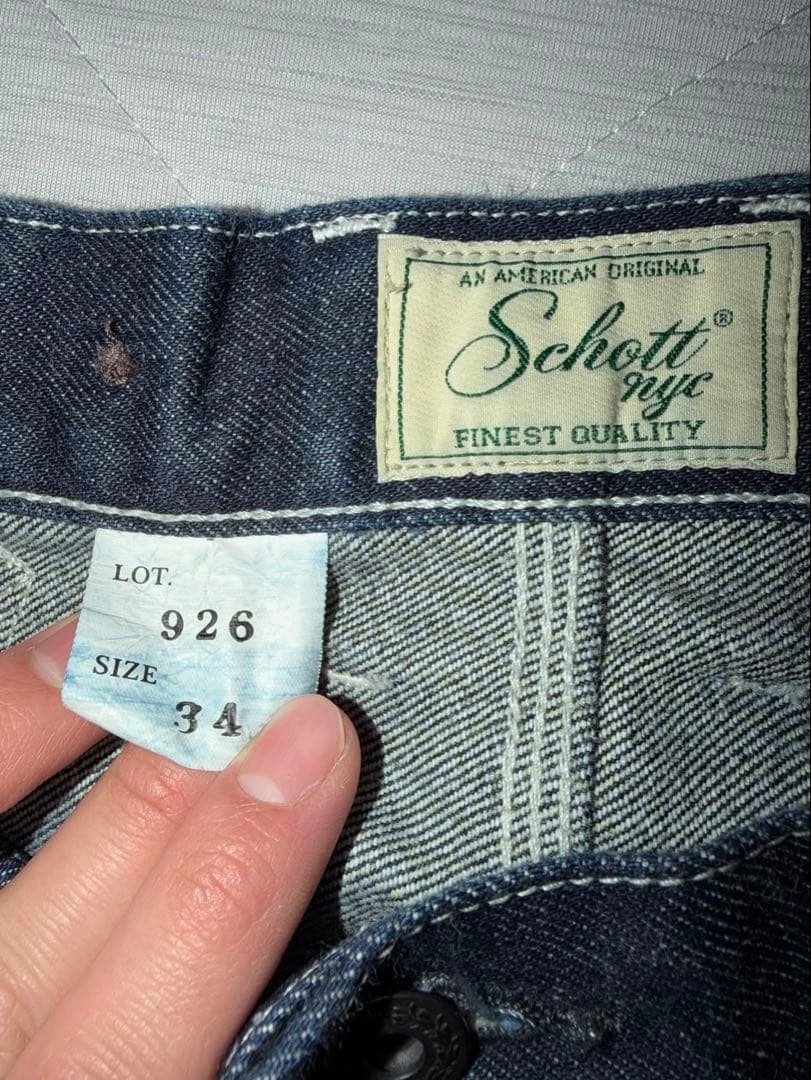 Schott ワイドデニム 濃紺 34