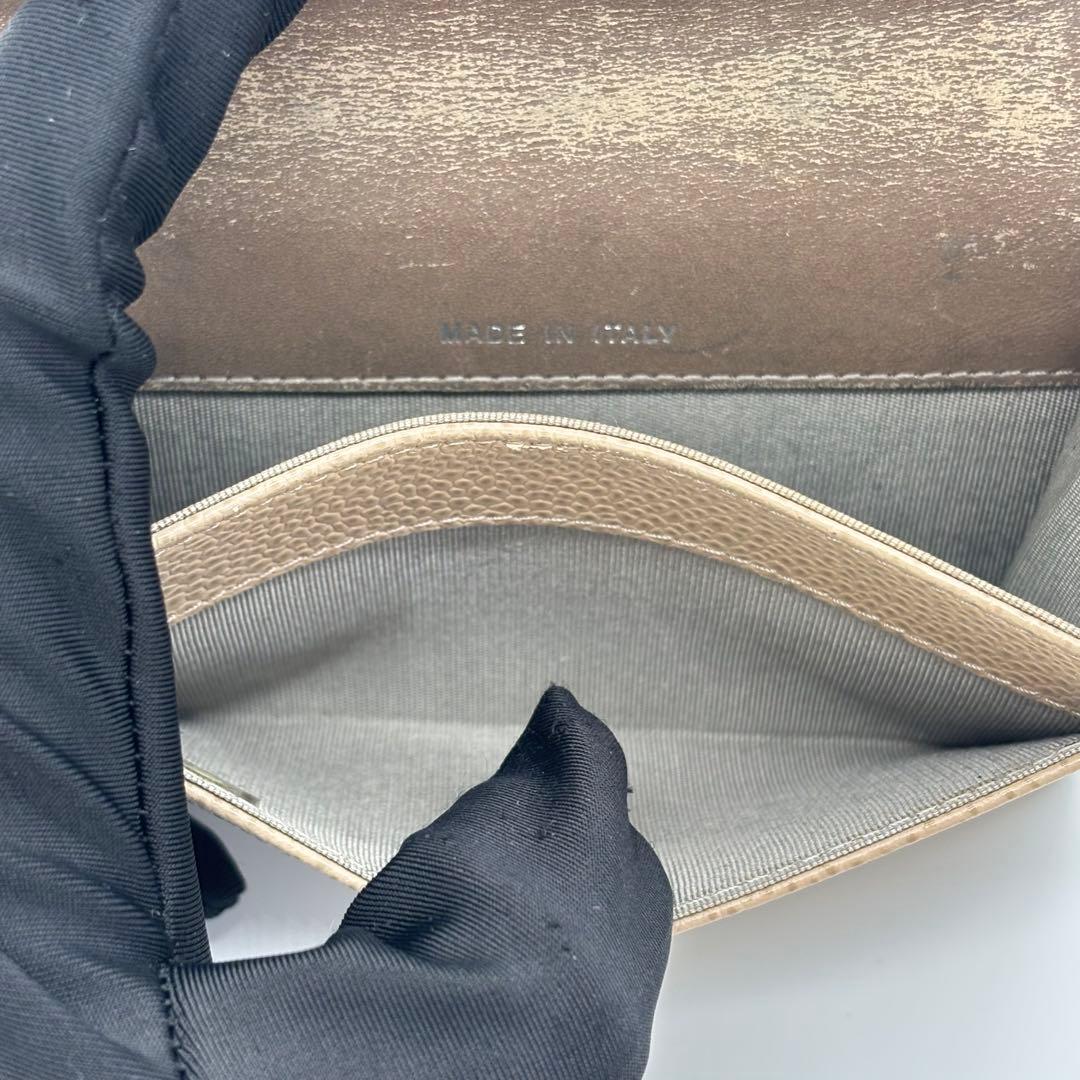 CHANEL カードケース キャビアスキン 17番台 ベージュ