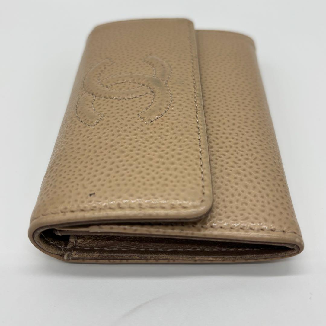 CHANEL カードケース キャビアスキン 17番台 ベージュ