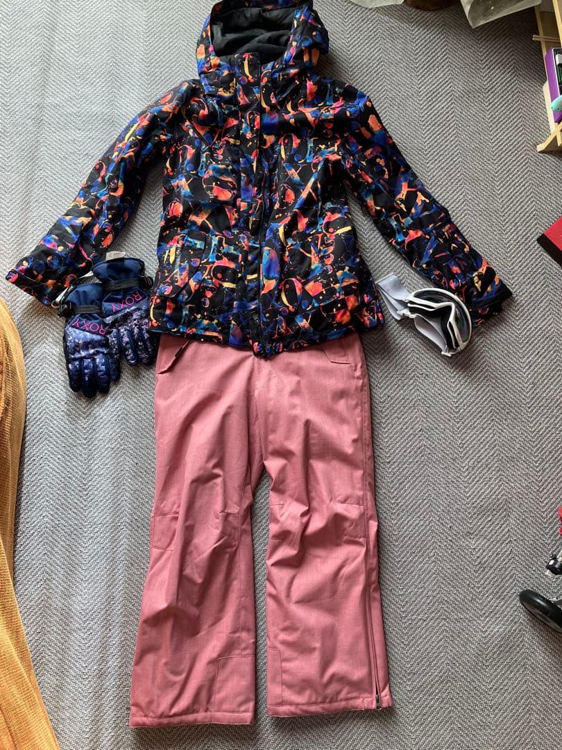 ROXY スノーボードウェアセット（ジャケット・パンツ・グローブ・ゴーグル）