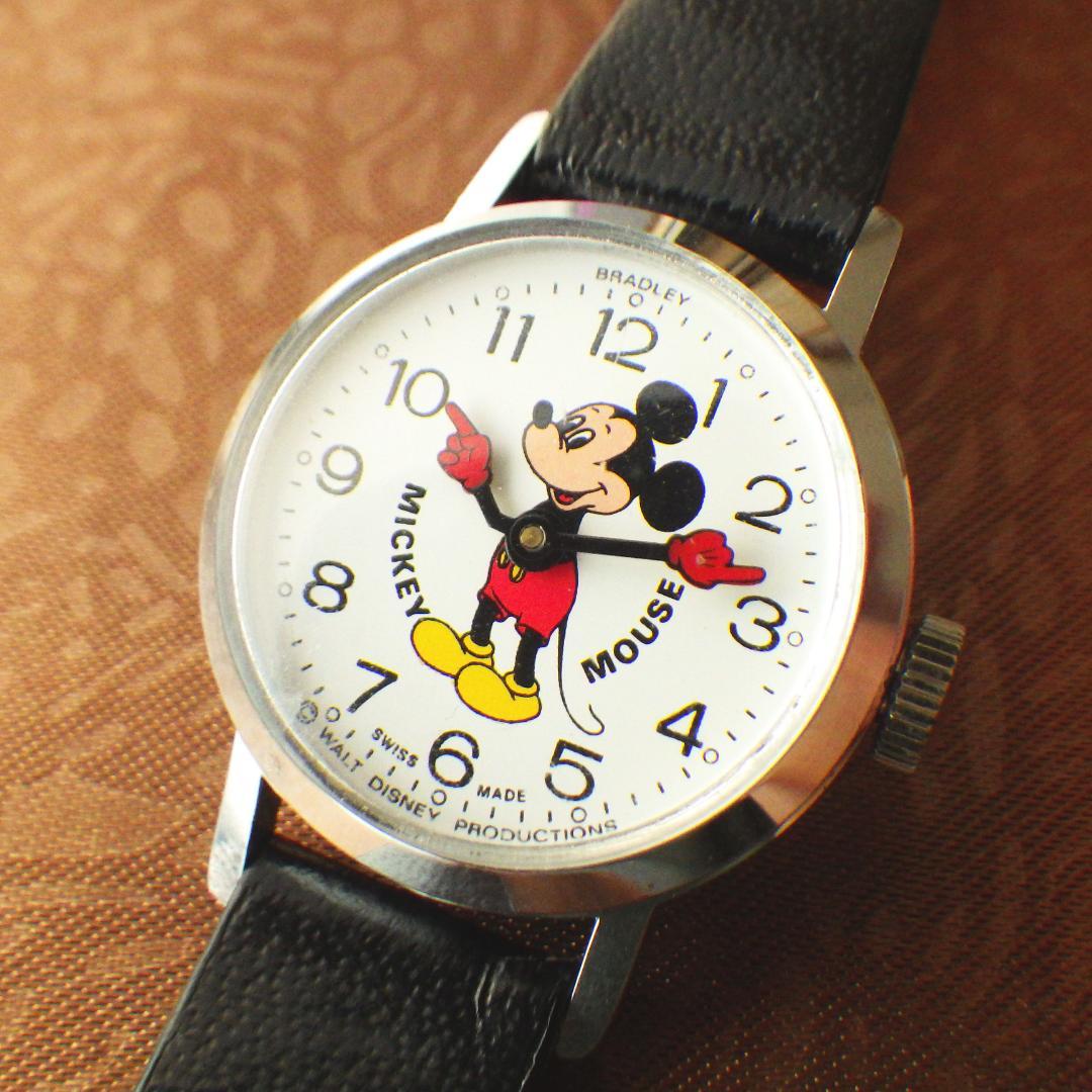 neco ★【1970年代】ミッキーマウス スイス製 手巻き腕時計