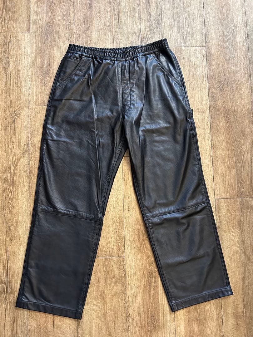 未使用サイズL！Sisii レザーペインターパンツ 牛革 シシレザー 定価10万