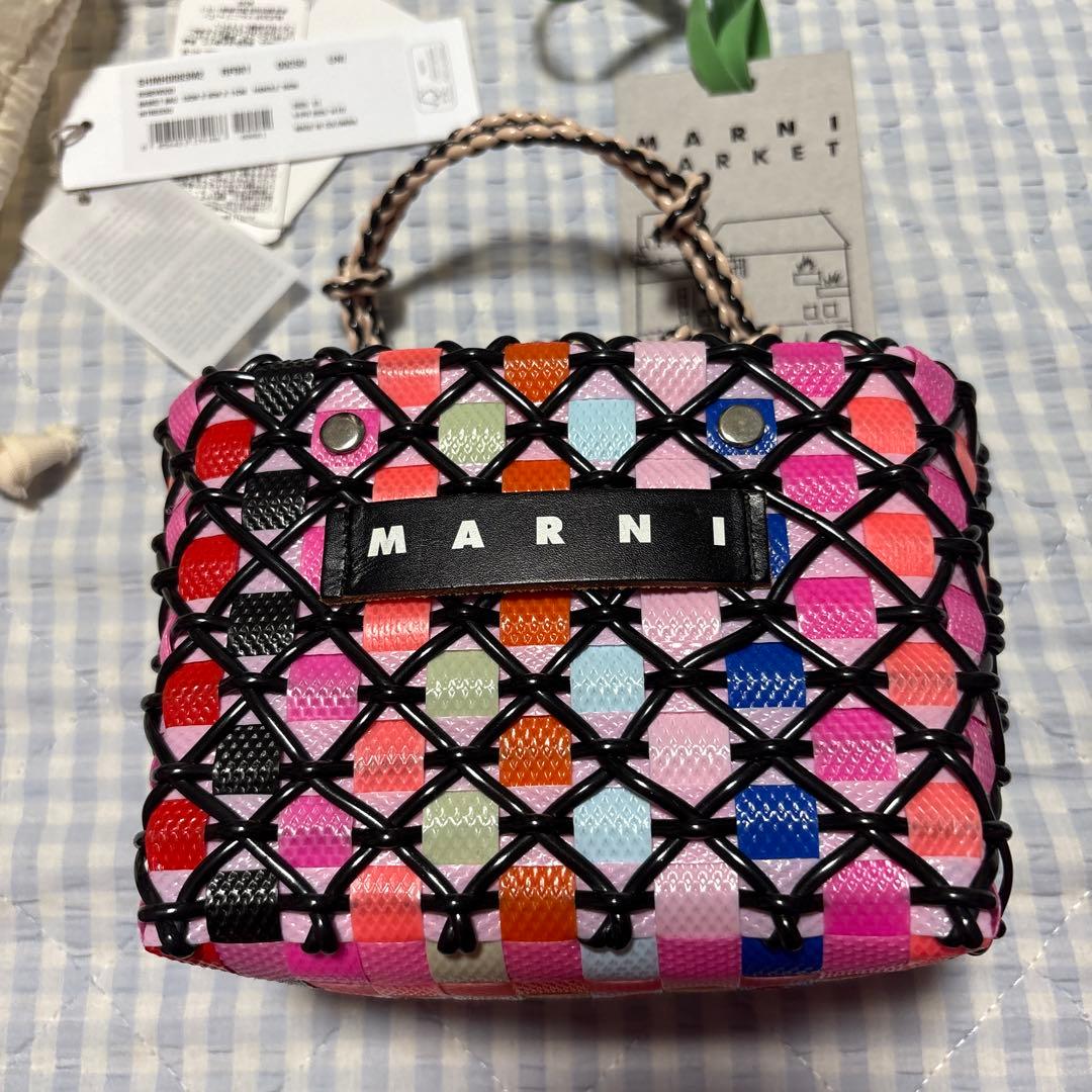 MARNI MARKET かごバッグ マルチカラー　　ミニミニバッグ