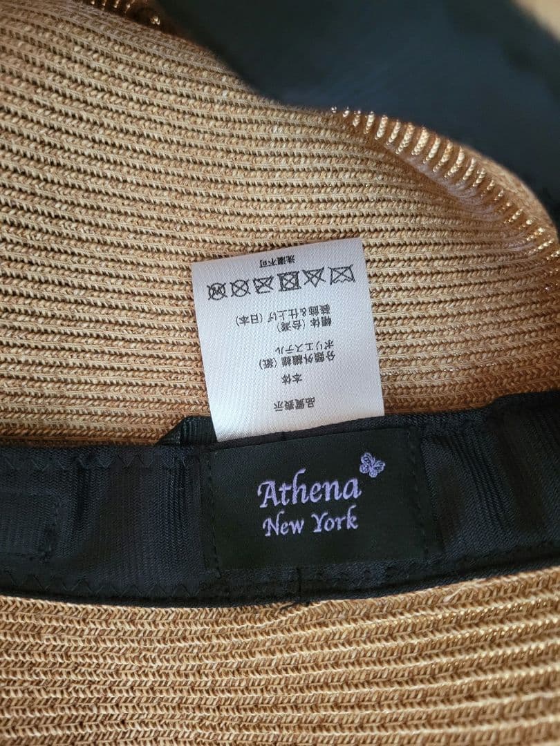 美品　Athena New York　アシーナニューヨーク　麦わら帽子　ベージュ