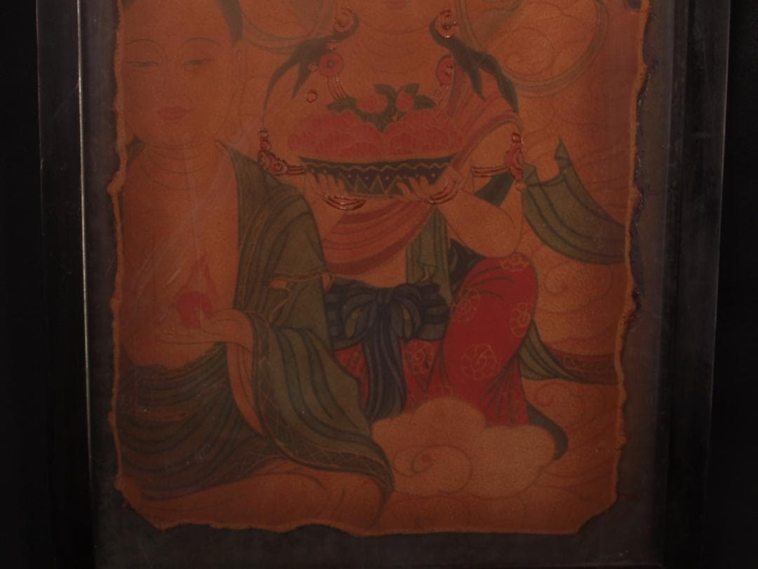 骨董市掘り出し品 中国唐時代　敦煌莫高窟壁画AK1905A7-2