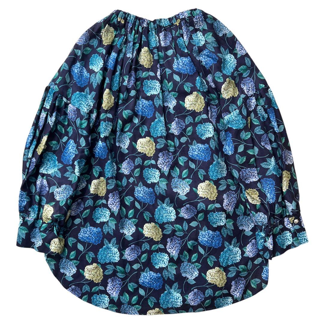 新品　Blue fronce ✕ liberty　紫陽花柄ブラウス　38