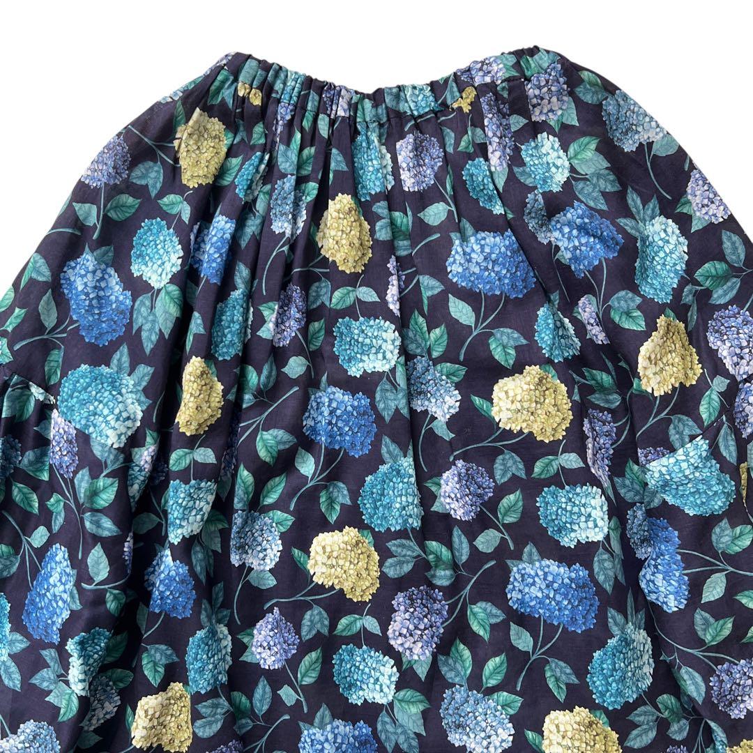 新品　Blue fronce ✕ liberty　紫陽花柄ブラウス　38