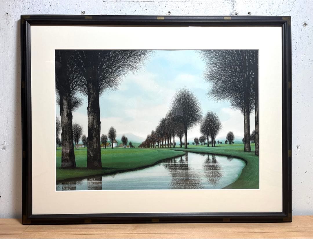 ジャック・デペルト「ブルアールのキャナル」リトグラフ 直筆サイン有 ゴルフ場