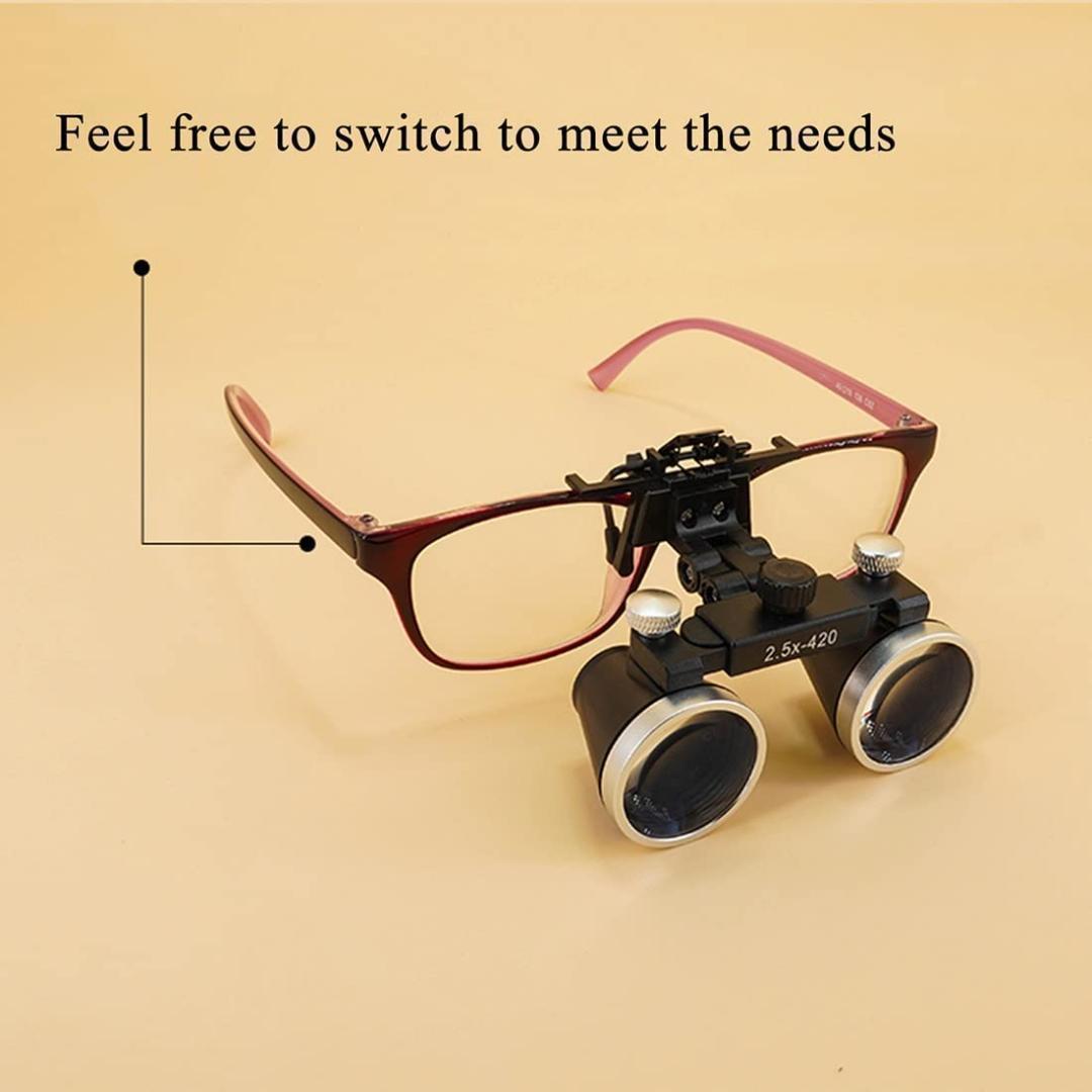 新品　デンタル ルーペ 2.5倍 黒ライト付 歯科 拡大鏡 角度調整可能 DIY