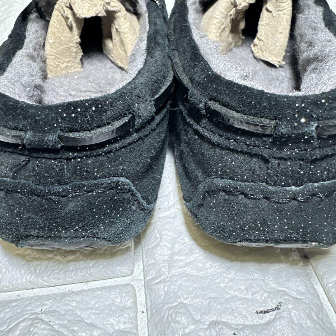美品★UGG ブラック スエード モカシン ラメ 24cm リボン