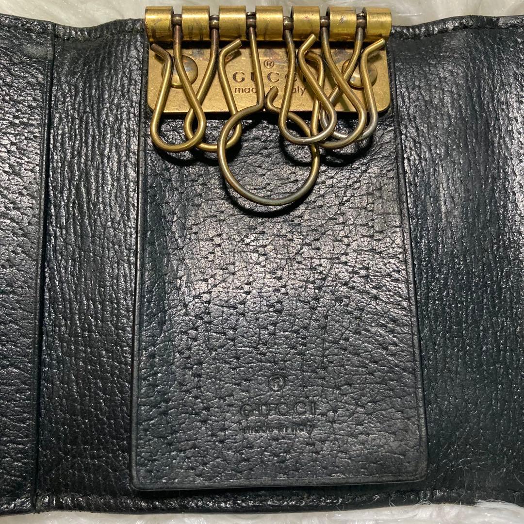 GUCCI グッチ アニマリエ BEE 6連 レザー キーケース ブラック