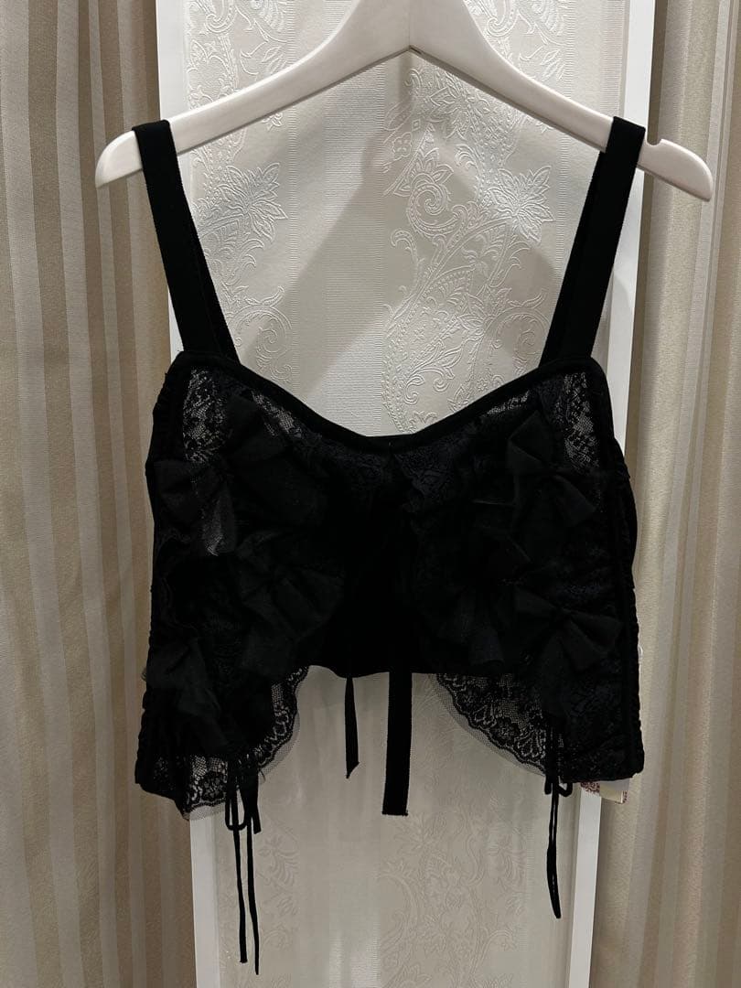 S64:新品❣️リボン キャミソール 単品 ブラック サイズ44